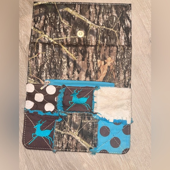 & Other Stories Patchwork Wallet - Brown, Blue, White - Picture 4 of 4